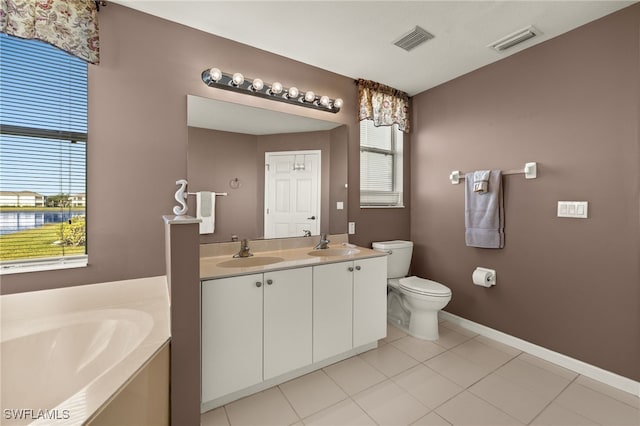 full bathroom featuring a bath, visible vents, and a sink