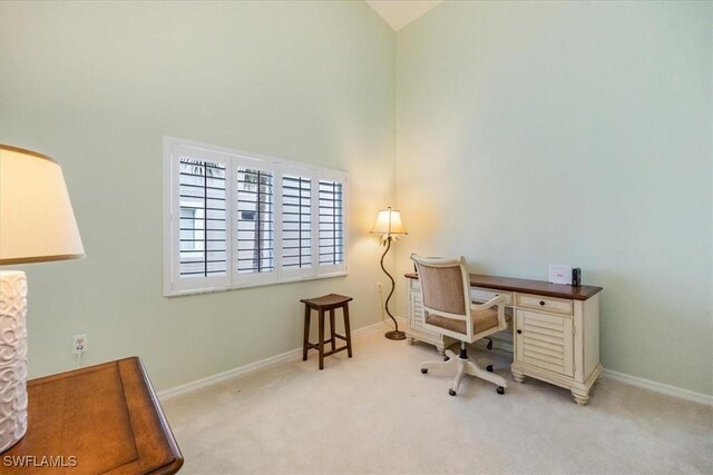 2381 Hidden Lake Ct Unit 8202, Naples, FL 34112 - carpeted office featuring high vaulted ceiling and baseboards