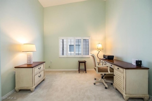 2381 Hidden Lake Ct Unit 8202, Naples, FL 34112 - office featuring light carpet, baseboards, and a high ceiling