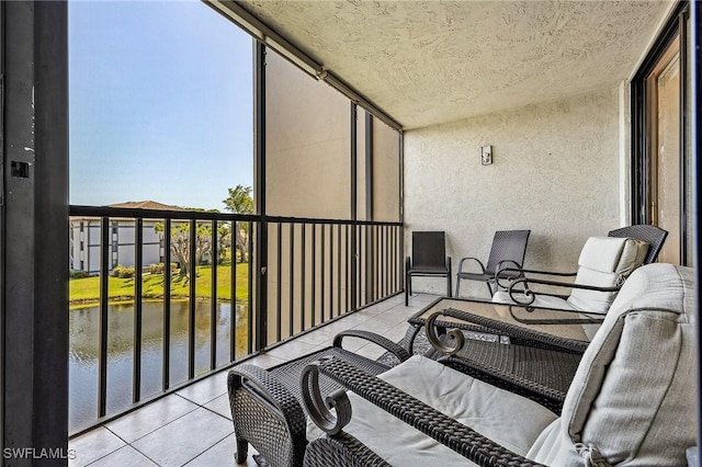 balcony with a water view