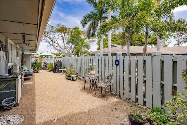 view of patio with a fenced backyard