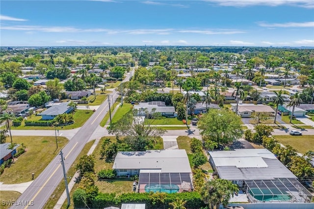 bird's eye view with a residential view