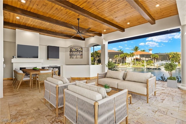 4831 Conover Ct, Fort Myers, FL 33908 - view of patio with ceiling fan, an outdoor living space, and outdoor dining space