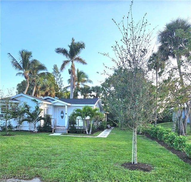 view of front of house featuring a front yard