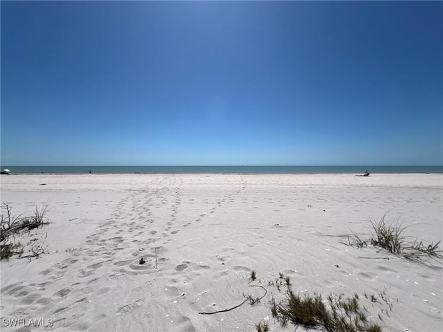 view of water feature featuring a view of the beach