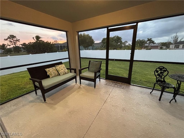 view of unfurnished sunroom