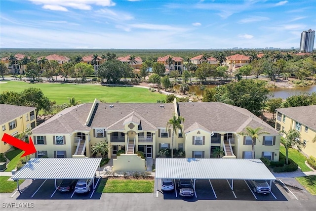 bird's eye view with a residential view