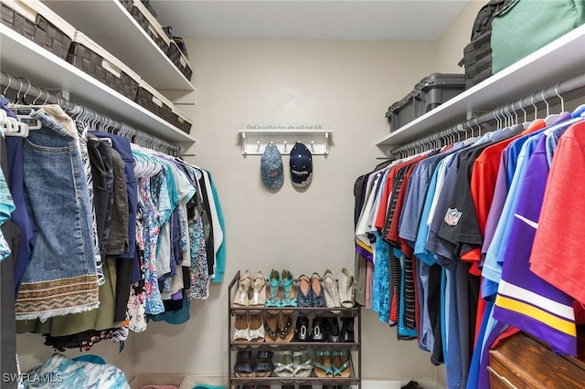 view of walk in closet