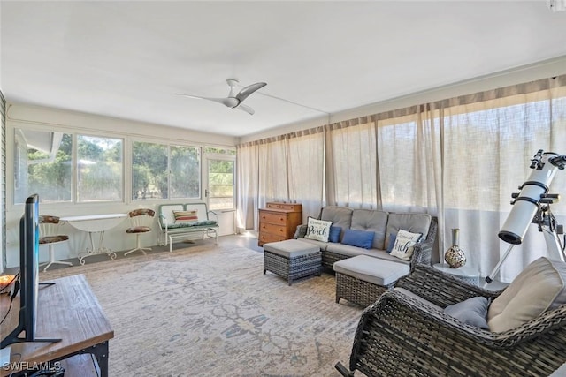 17450 Taylor Rd, Alva, FL 33920 - sunroom / solarium featuring ceiling fan and outdoor lounge area