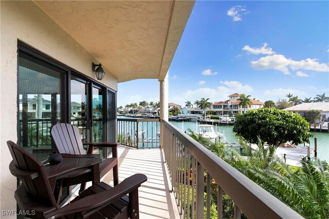 balcony with a water view