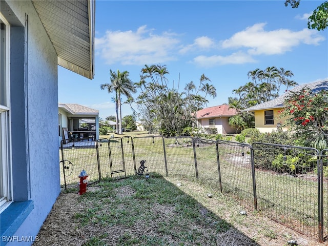 view of yard with fence