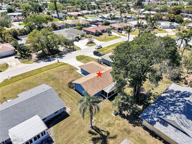 drone / aerial view with a residential view