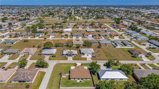 aerial view with a residential view