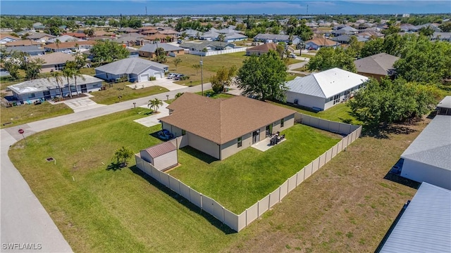 bird's eye view featuring a residential view