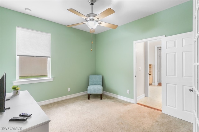 13104 Silver Thorn Loop, North Fort Myers, FL 33903 - unfurnished office with light carpet, ceiling fan, and baseboards