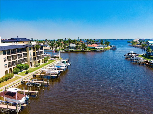 4703 SE 17th Pl Unit 105, Cape Coral, FL 33904 - water view featuring boat lift and a boat dock