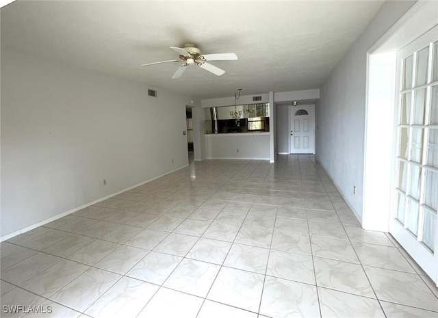 4703 SE 17th Pl Unit 105, Cape Coral, FL 33904 - unfurnished living room with ceiling fan