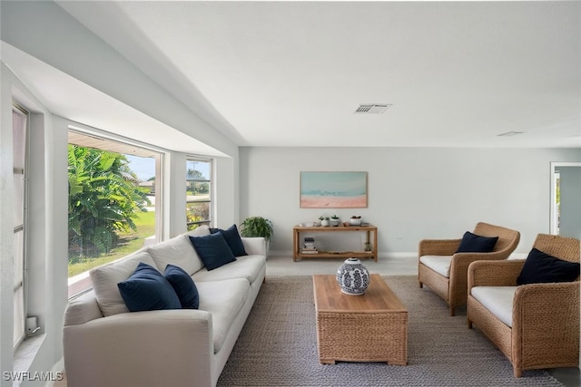 living room with visible vents