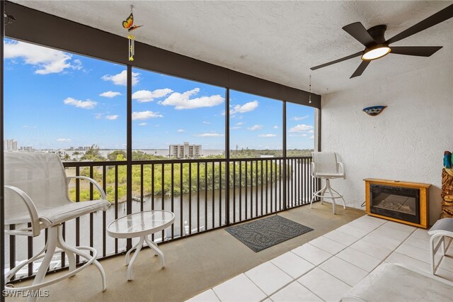3458 Hancock Bridge Pkwy Unit 163, North Fort Myers, FL 33903 - sunroom with a water view