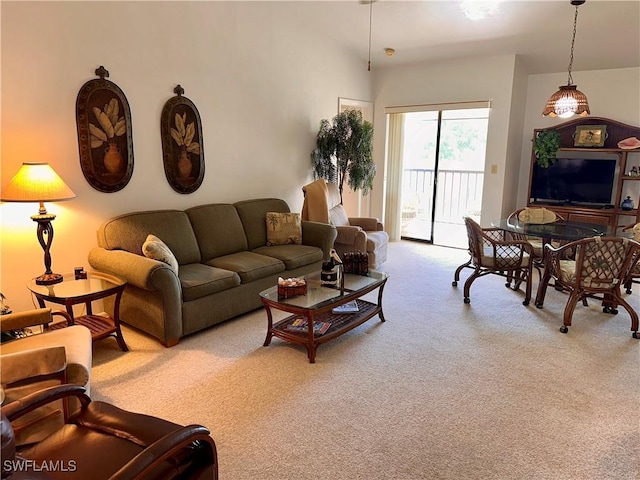 view of carpeted living area