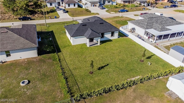 aerial view featuring a residential view