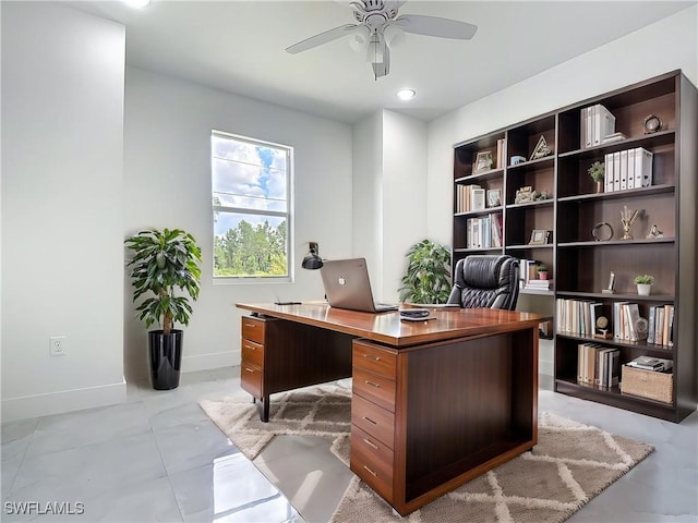 650 Kraft St, Lehigh Acres, FL 33974 - office space with baseboards and a ceiling fan