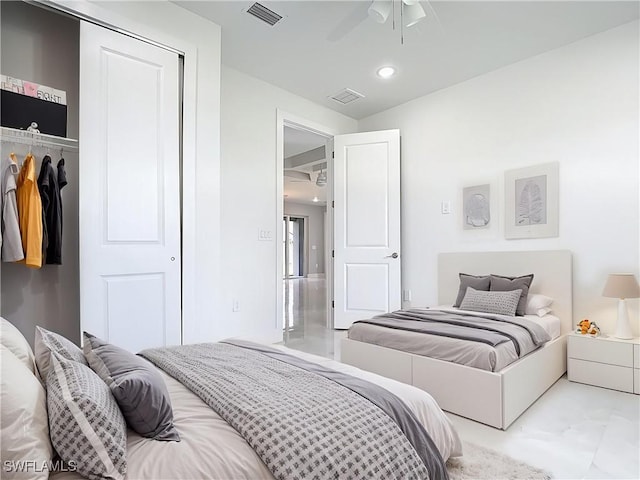 650 Kraft St, Lehigh Acres, FL 33974 - bedroom with a closet and ceiling fan