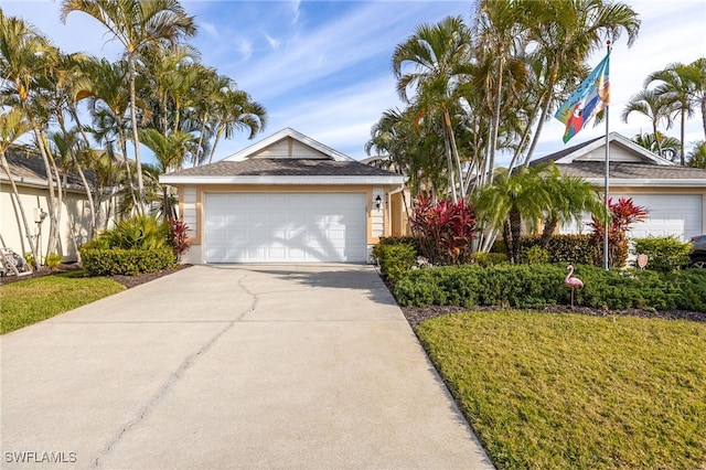 single story home featuring driveway