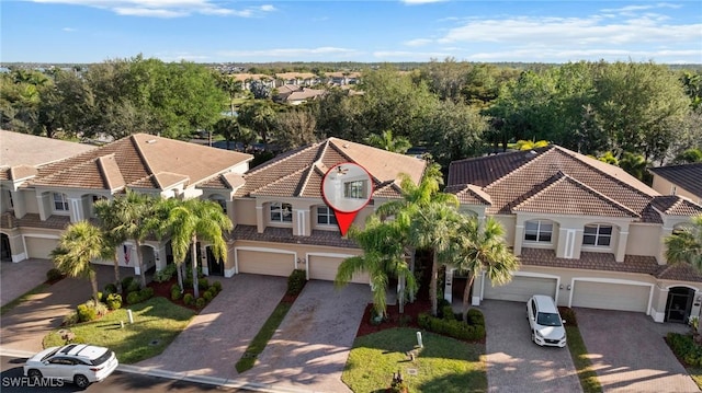 bird's eye view with a residential view