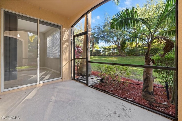 view of unfurnished sunroom