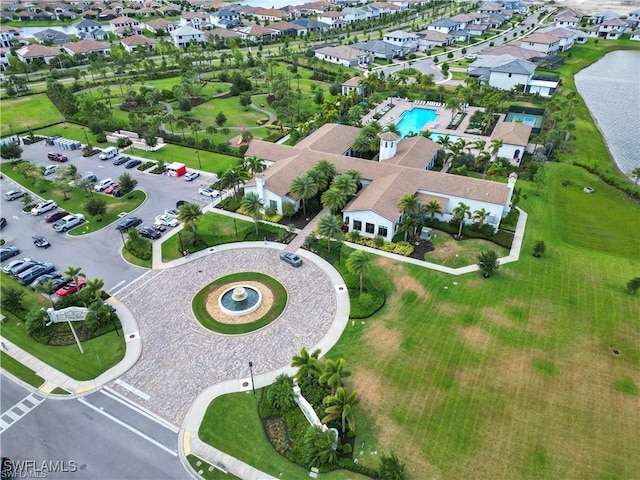 aerial view with a residential view