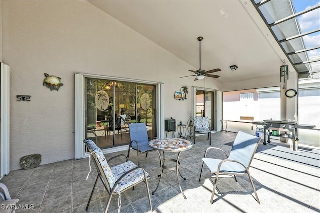 view of patio / terrace with a ceiling fan