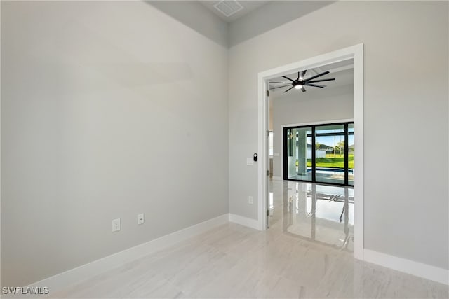 1912 SW 12th St, Cape Coral, FL 33991 - spare room featuring a ceiling fan, baseboards, and visible vents
