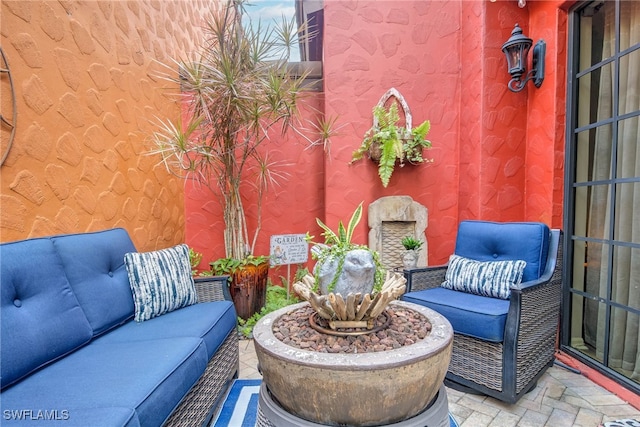 view of patio featuring outdoor lounge area