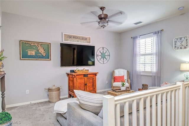 interior space featuring visible vents and baseboards