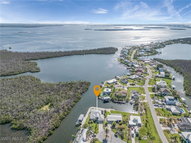 2810 Teal Ct, Saint James City, FL 33956 - bird's eye view featuring a residential view and a water view