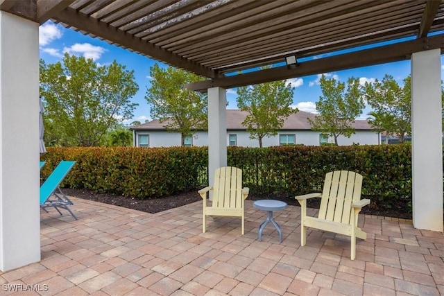 view of patio with a pergola