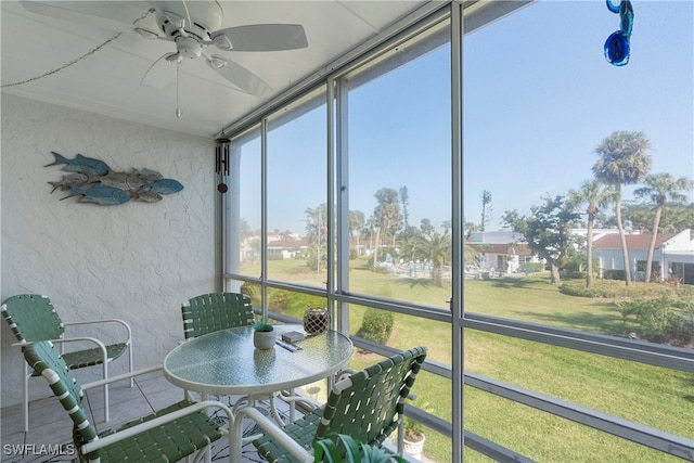 755 Village Cir Unit 203, Venice, FL 34292 - sunroom / solarium featuring ceiling fan