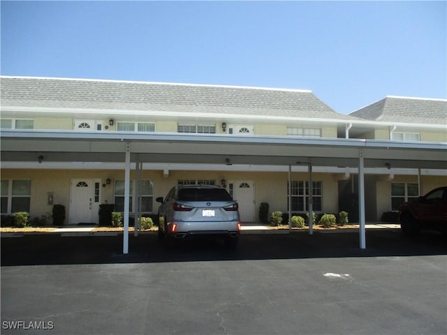 view of covered parking lot