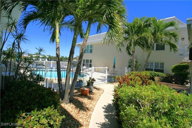 view of pool featuring a fenced in pool and fence