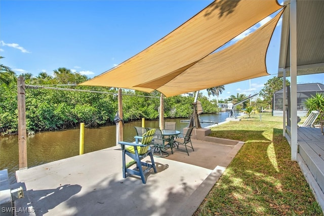 2215 Club House Rd, North Fort Myers, FL 33917 - view of patio / terrace with a water view
