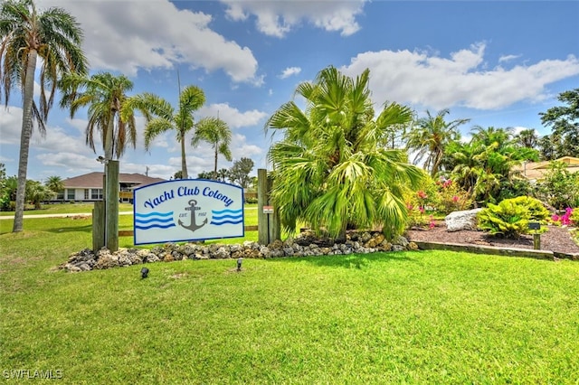 2215 Club House Rd, North Fort Myers, FL 33917 - community / neighborhood sign featuring a lawn