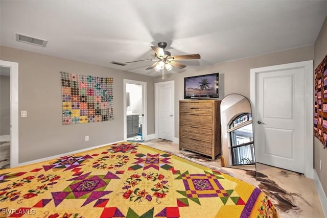 2215 Club House Rd, North Fort Myers, FL 33917 - bedroom featuring visible vents, connected bathroom, and baseboards