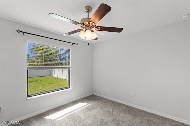 3734 SE 3rd Pl, Cape Coral, FL 33904 - carpeted empty room with baseboards and ceiling fan