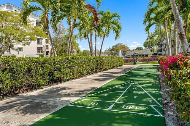 view of community with shuffleboard
