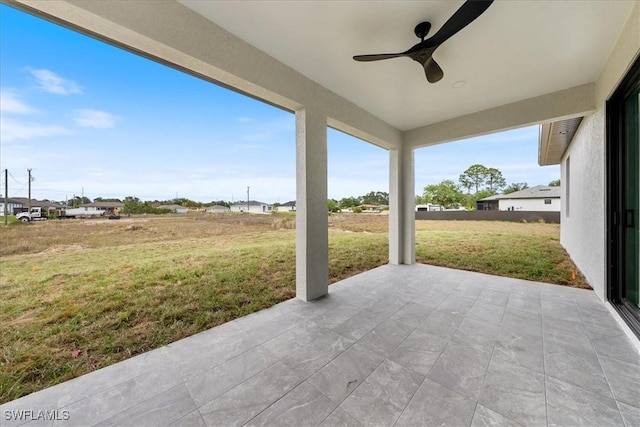view of patio / terrace featuring a ceiling fan