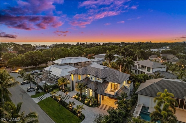 bird's eye view with a residential view