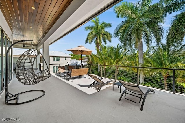 view of patio / terrace featuring a balcony