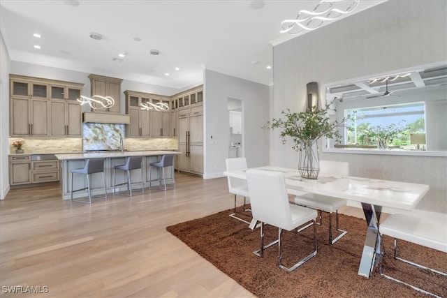 3721 Sapphire Cove Cir, Naples, FL 34114 - dining space with light wood finished floors, recessed lighting, and baseboards