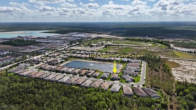 3721 Sapphire Cove Cir, Naples, FL 34114 - aerial view of residential area featuring a nearby body of water